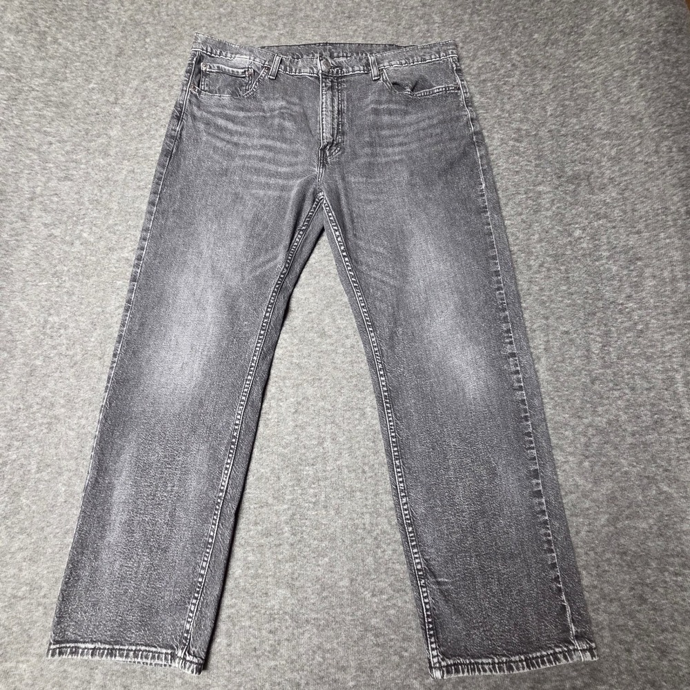 Levis 559 Jeans Mens W40 L30 Relaxed Straight Mid Rise Black Wash Faded Denim
